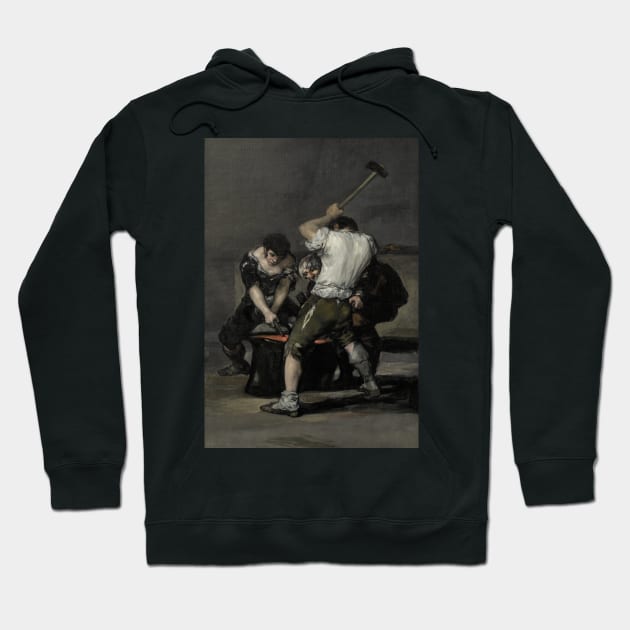 The Forge by Francisco Goya Hoodie by Classic Art Stall